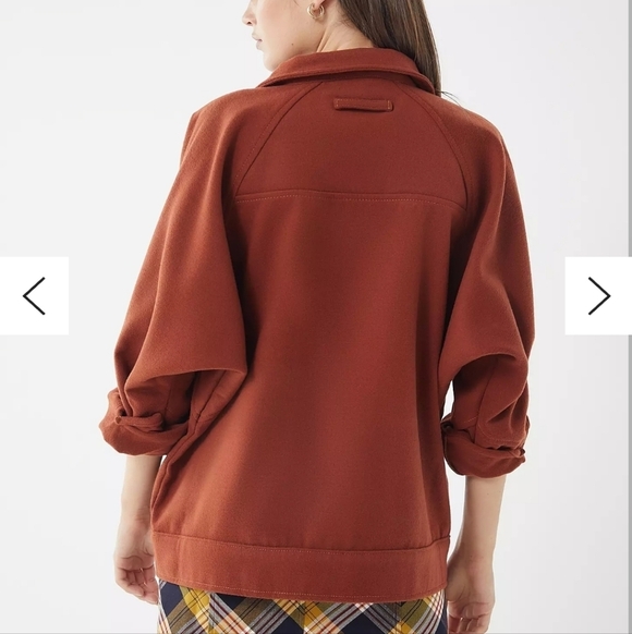 Urban Outfitters Oversized Fleece Shacket Size Small Rust Large Pockets - Picture 2 of 13